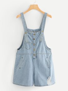 Pocket Front Denim Overalls