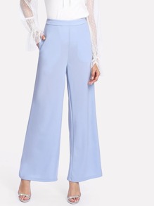 Wide Leg Solid Pants