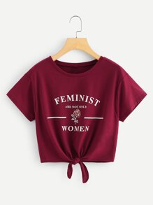 Knot Front Graphic Tee