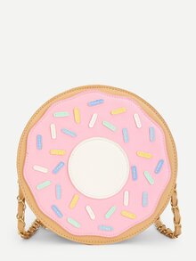 Doughnut Pattern Round PU Chain Bag