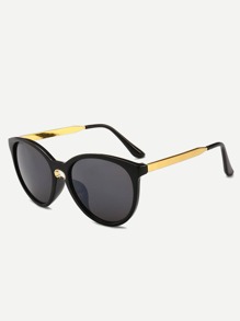 Contrast Frame Mirror Lens Sunglasses