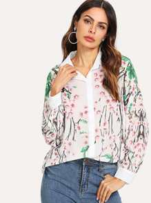 Floral & Leaf Print Shirt