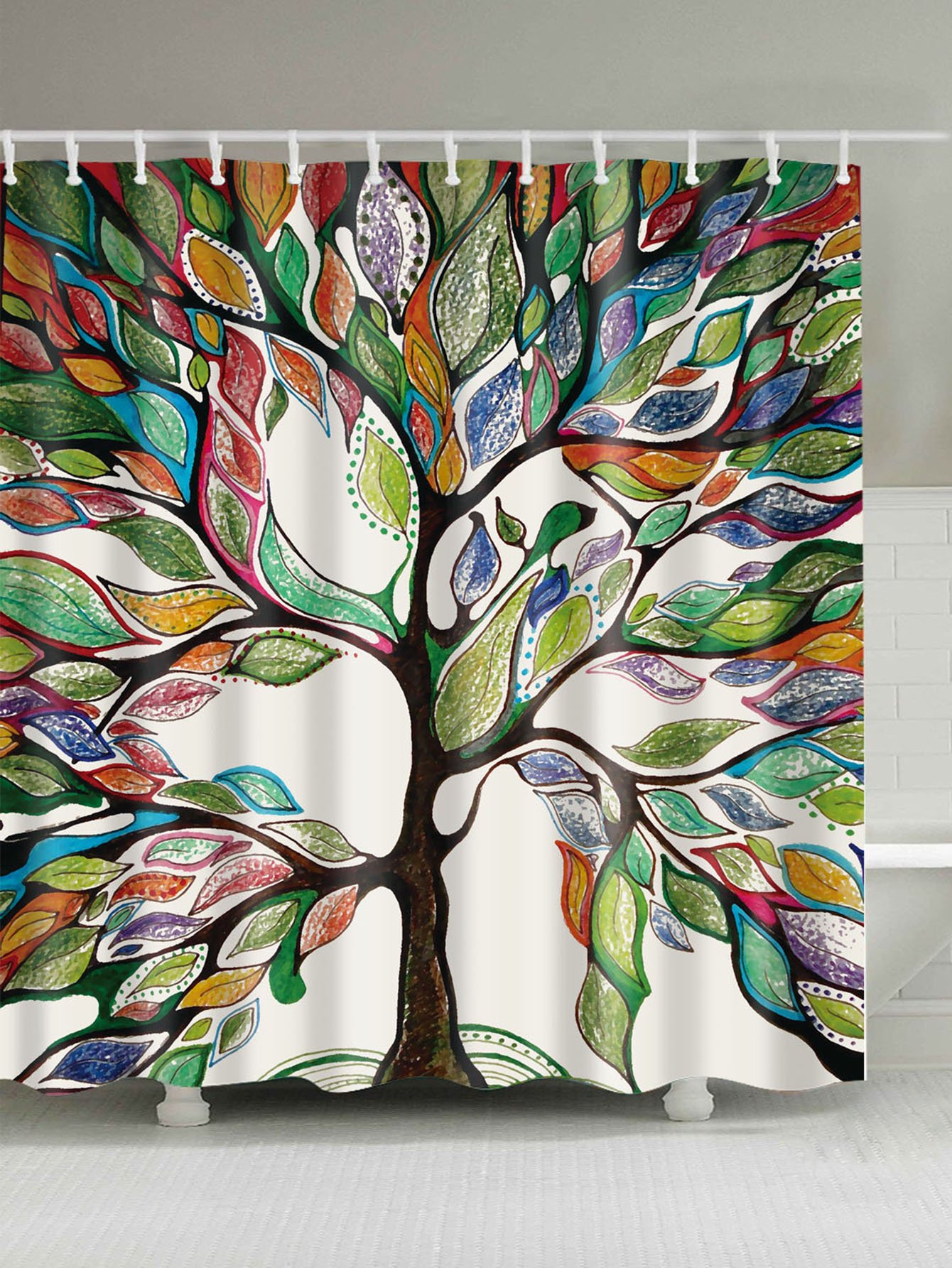 Занавеска для душа 1 шт деревья и кольца 1 2 шт