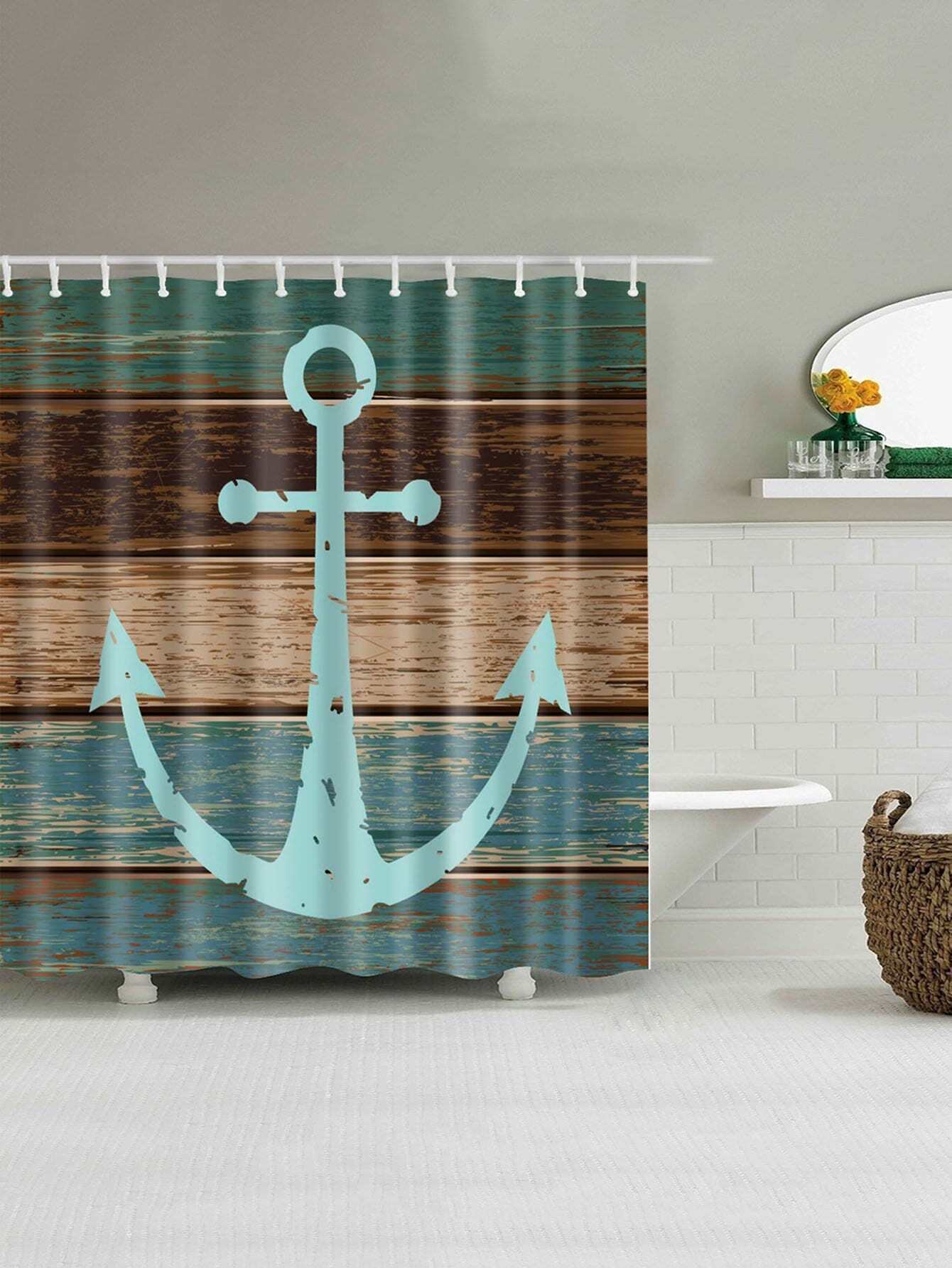 Занавеска для душа 1 шт якорь и кольца 12 шт