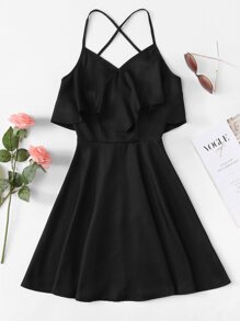 Criss Cross Back Tiered Dress