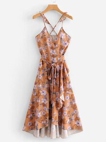 All Over Florals Wrap Dress