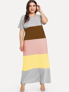 Cut And Sew Color Block Dress