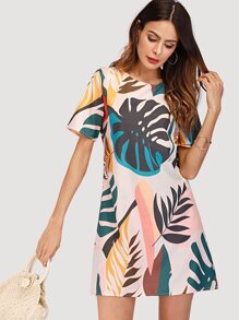 Leaf Print Dress