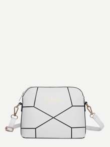 Irregular Pattern PU Crossbody Bag