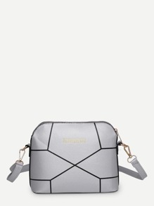 Irregular Pattern PU Crossbody Bag