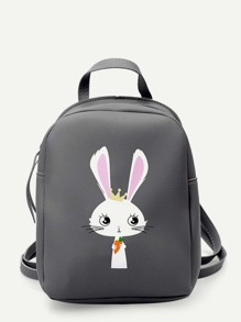 Rabbit Pattern PU Backpack