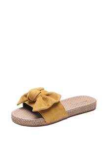 Bow Decorated Flat Slippers
