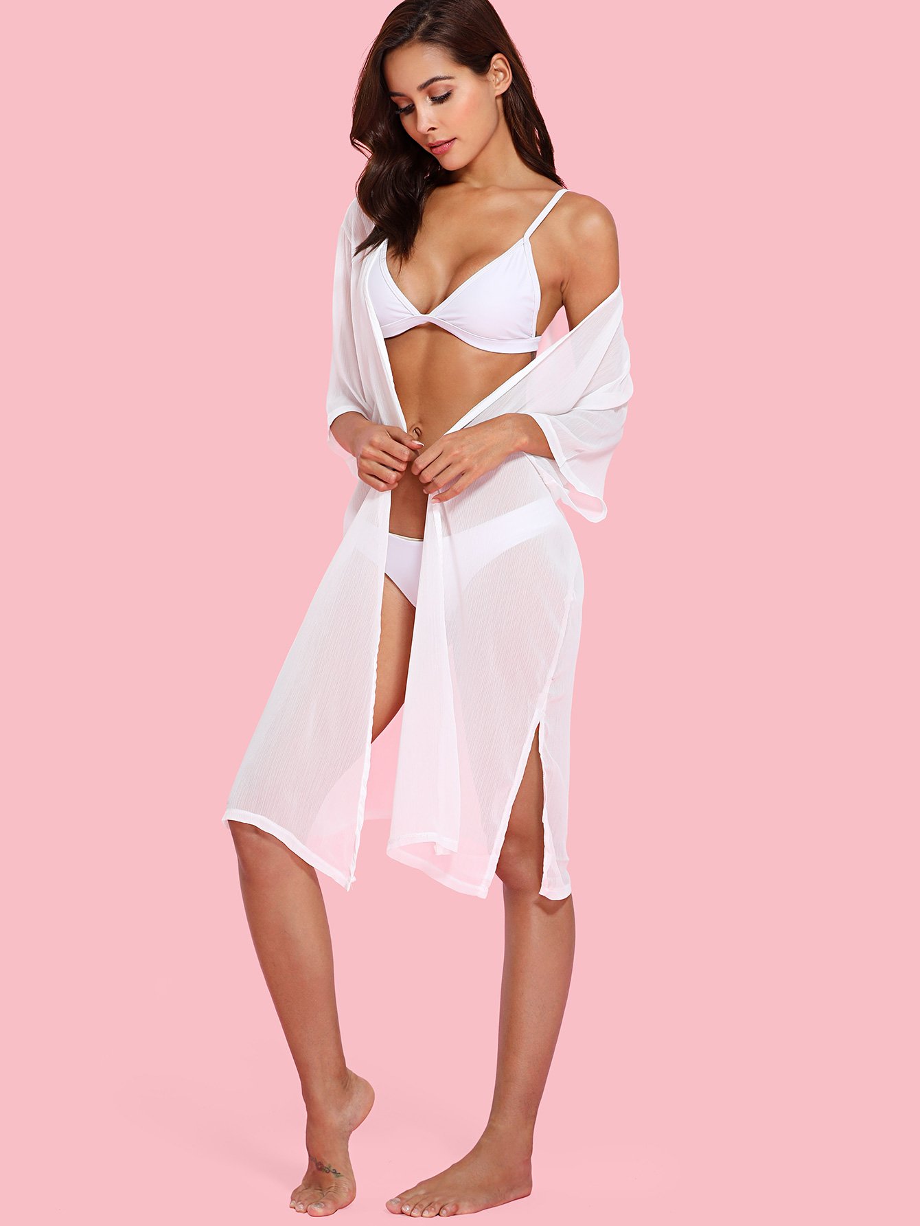 Прозрачная накидка с разрезом