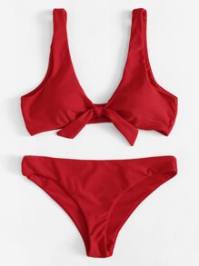 Knot Front Bikini Set