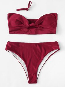 Knot Bandeau Bikini Set
