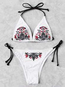 Flower Print Bikini Set