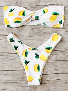 High Leg Twist Bikini Set