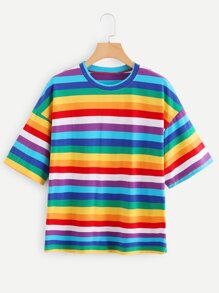 Rainbow Striped Tee