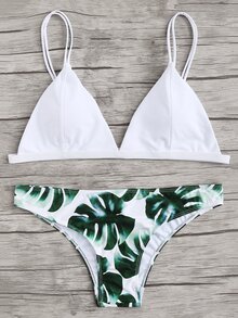 Palm Print Bikini Set