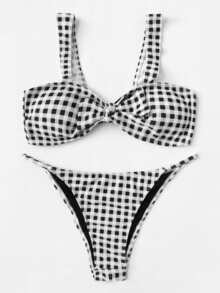 Gingham Knot Bikini Set
