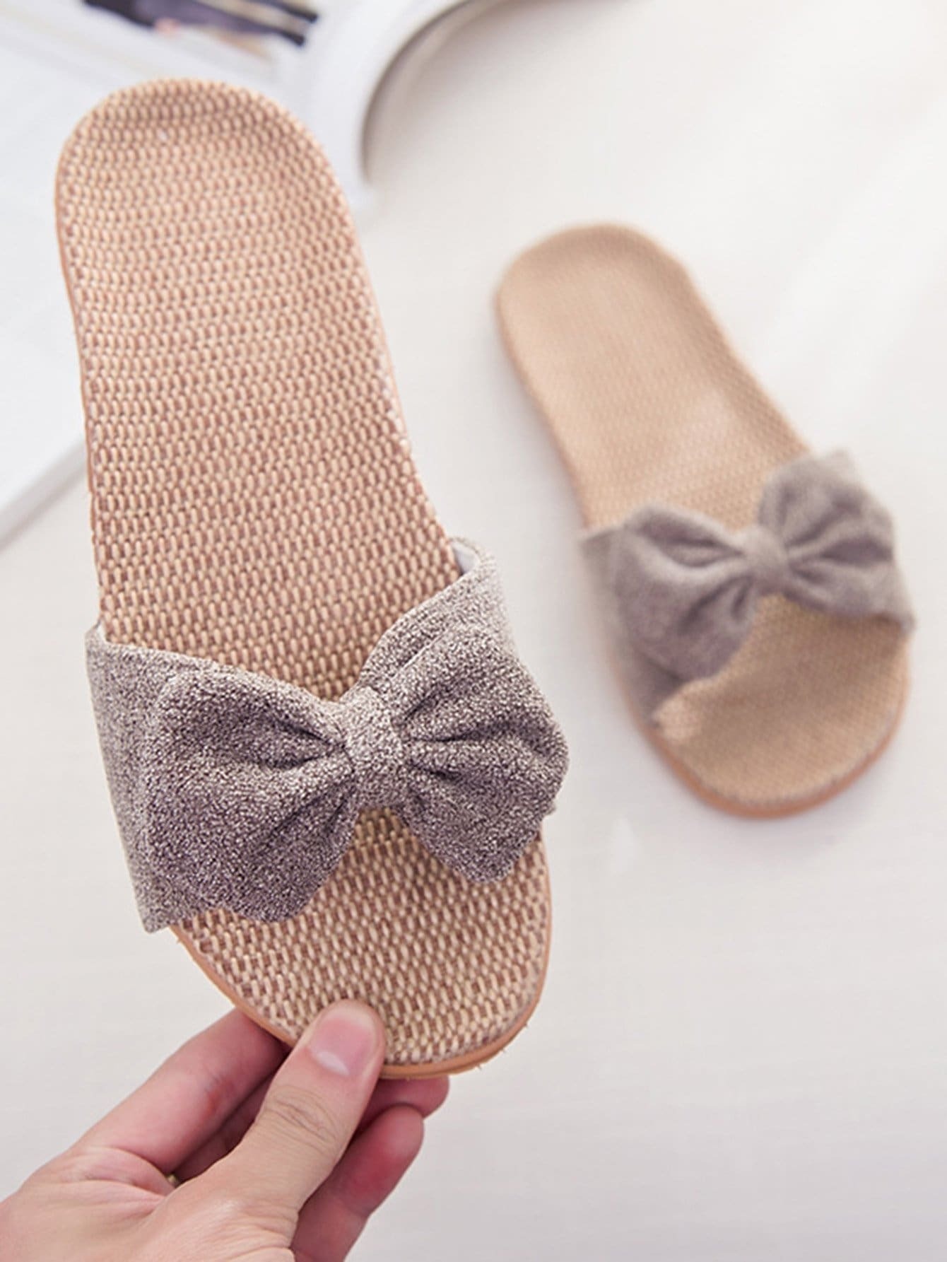 Тапочки с бантом