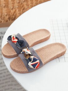 Contrast Bow Flat Sliders