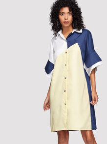 Cut And Sew Shirt Dress