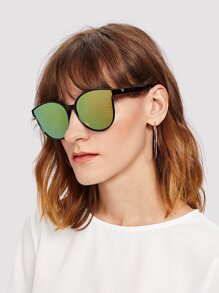 Cat Eye Mirror Lens Sunglasses