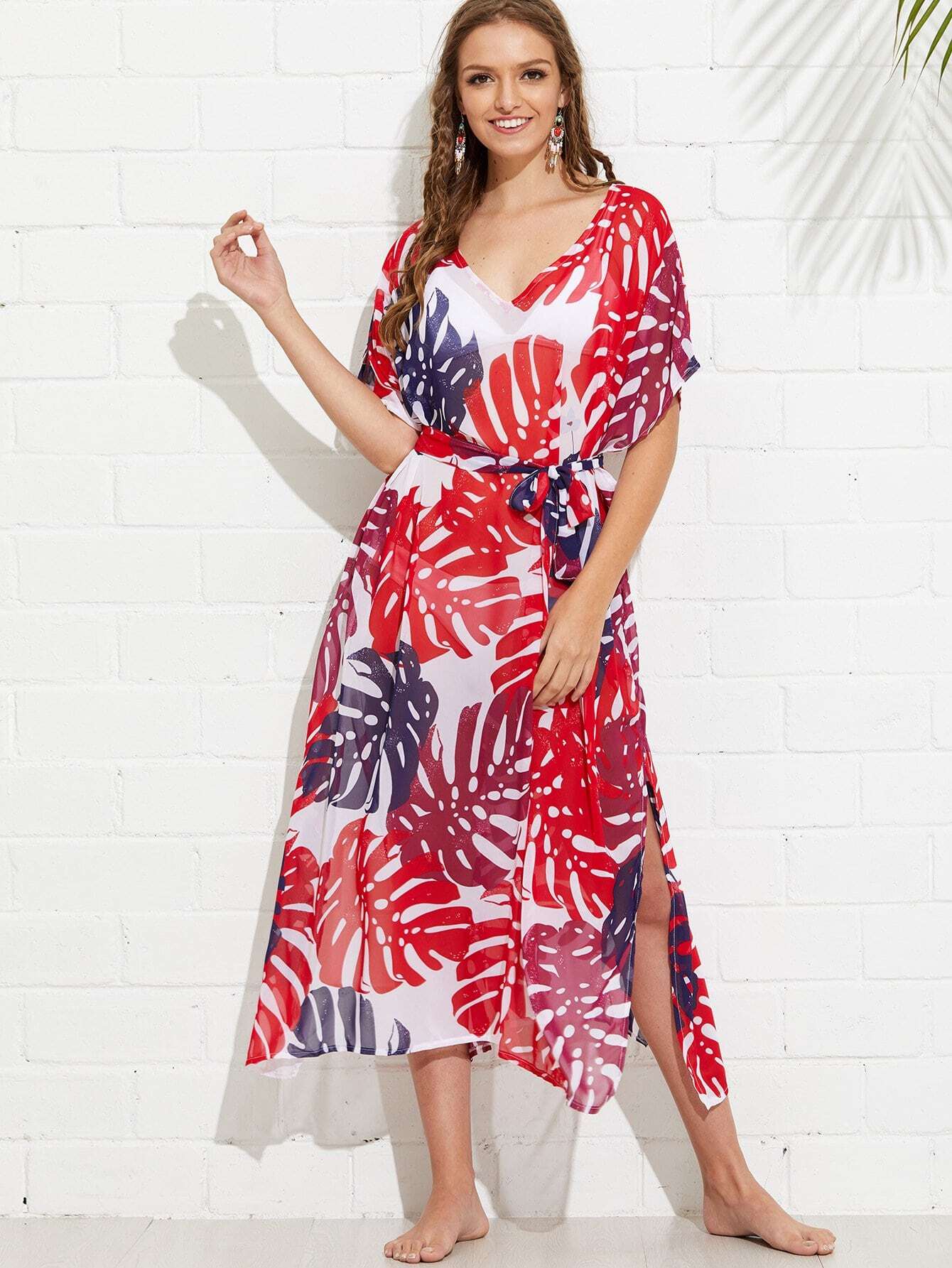 Накидка с принтом пальмы