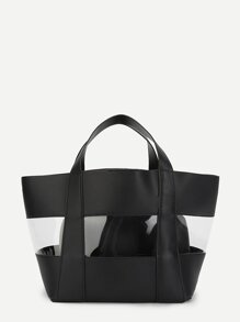 Clear Detail Shoulder Bag With Pouch