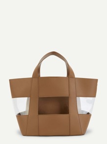 Clear Detail Shoulder Bag With Pouch