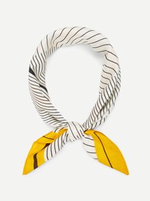 Contrast Trim Striped Print Bandana