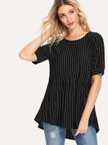 High Low Stripe Blouse