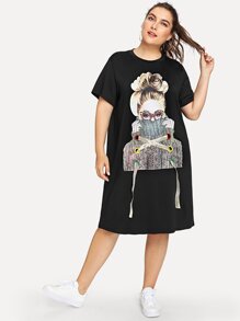 Girl Print Tee Dress