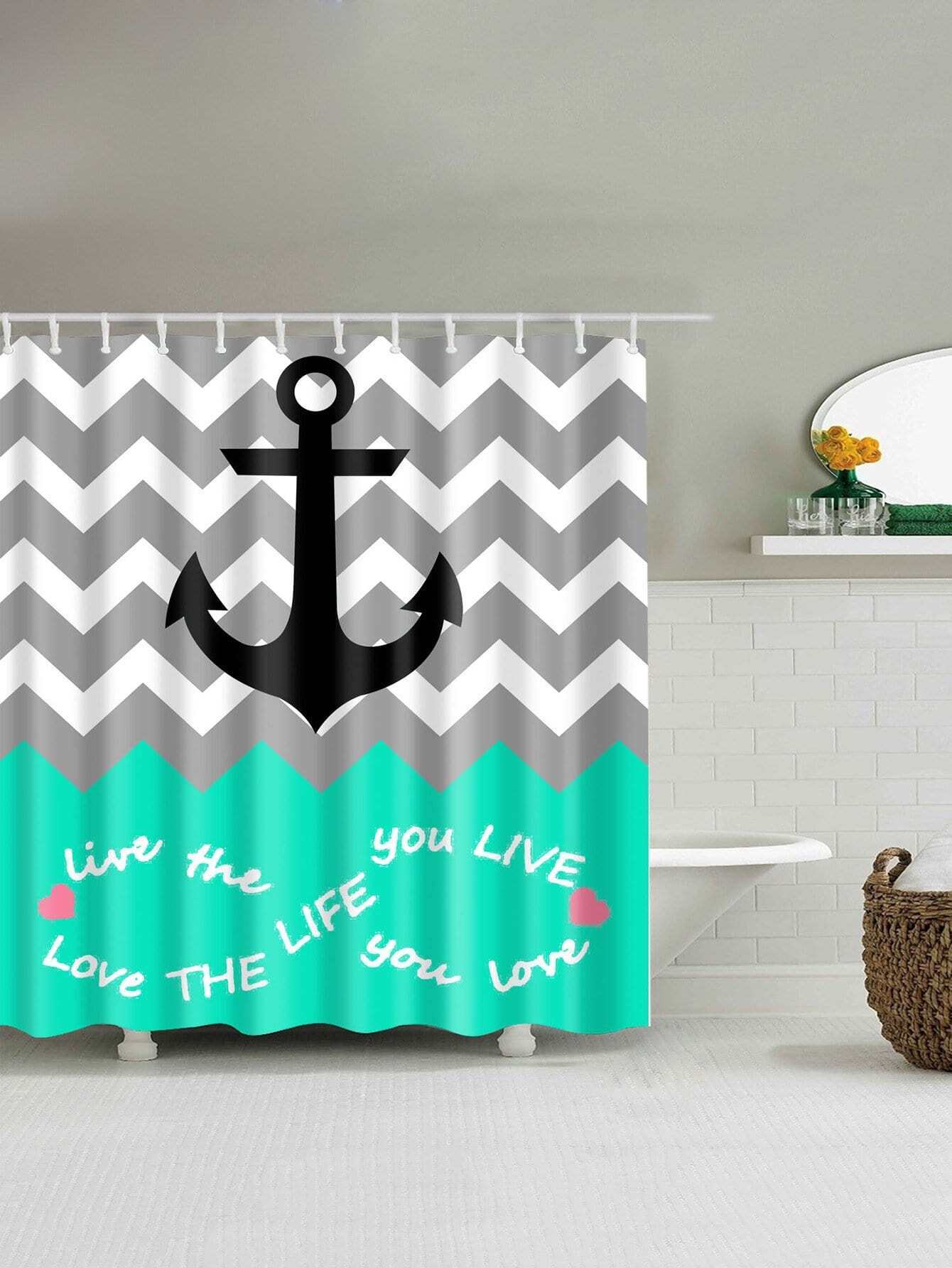 Занавеска для душа 1 шт якорь и кольца 12 шт