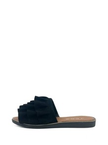 Tiered Ruffle Flat Sliders