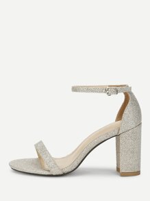 Two Part Block Heeled Sandals