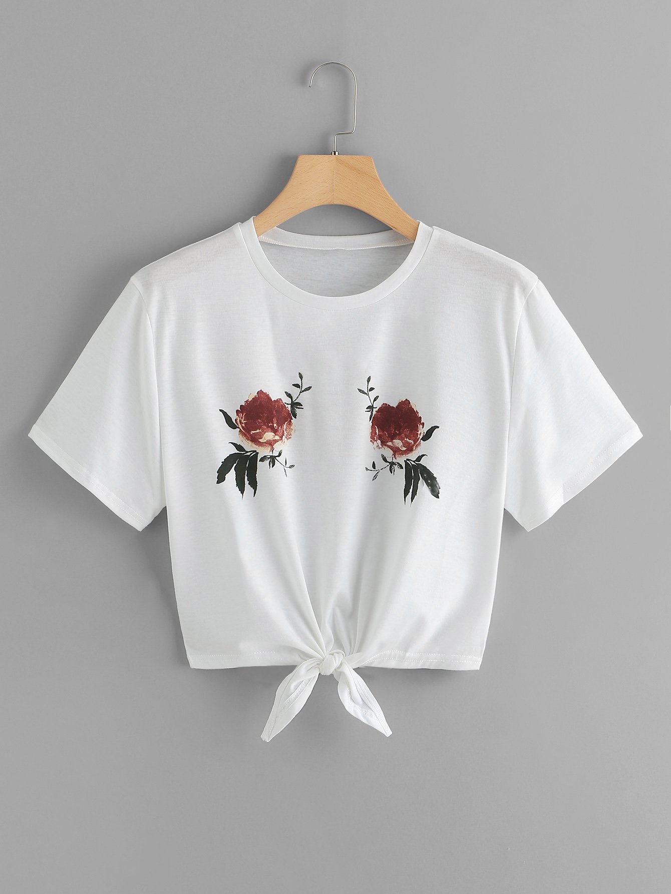 Футболка с вышивкой цветы