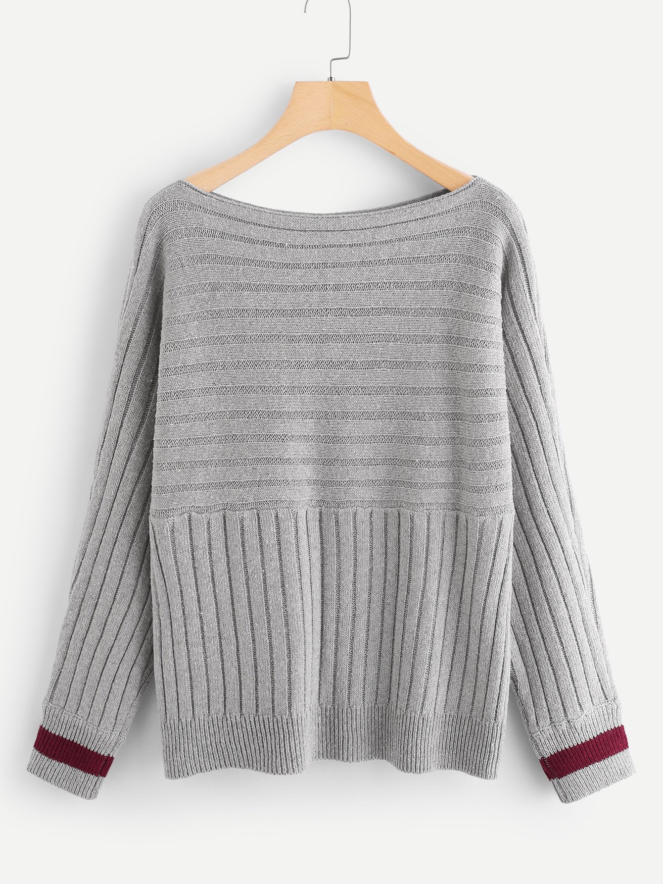 Полосатый манжета вязать свитер