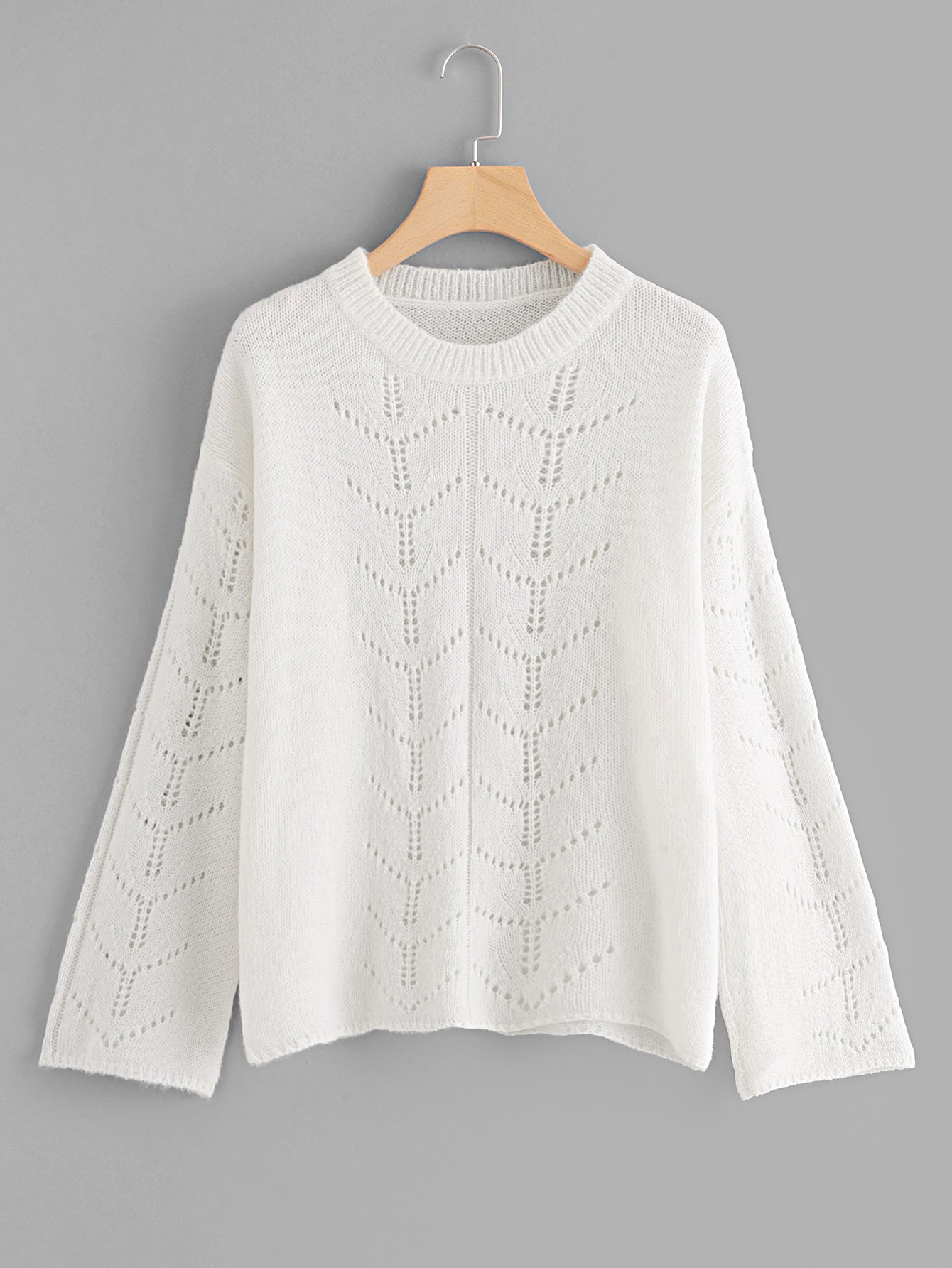 Свободный свитер с вязаным свитером