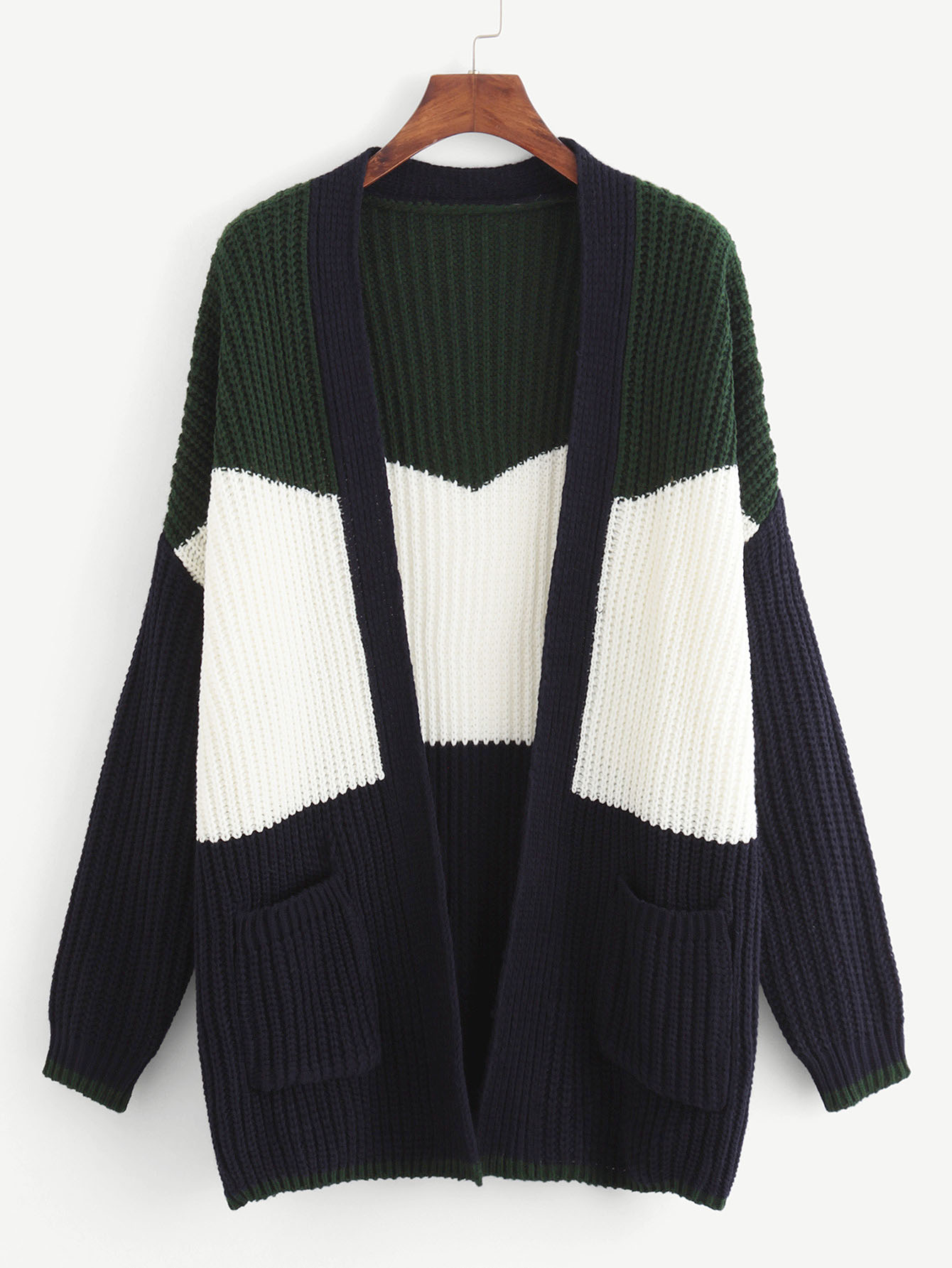 Карманный передний цветной свитер