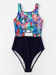Tropical Print Swimsuit