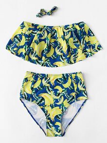 Banana Print Bikini Set