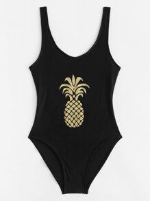 Pineapple Print Swimsuit