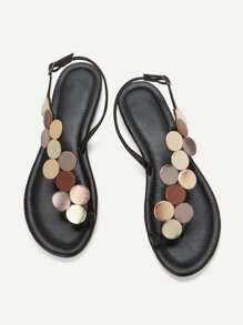 Flat Disc Toe Post Sandals