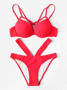 Crisscross Detail Bikini Set