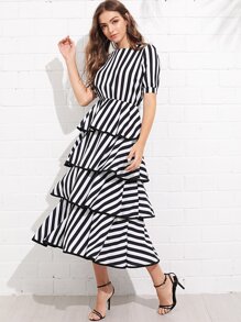 Striped Tiered Dress