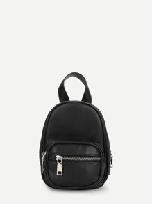 Pocket Front PU Backpack