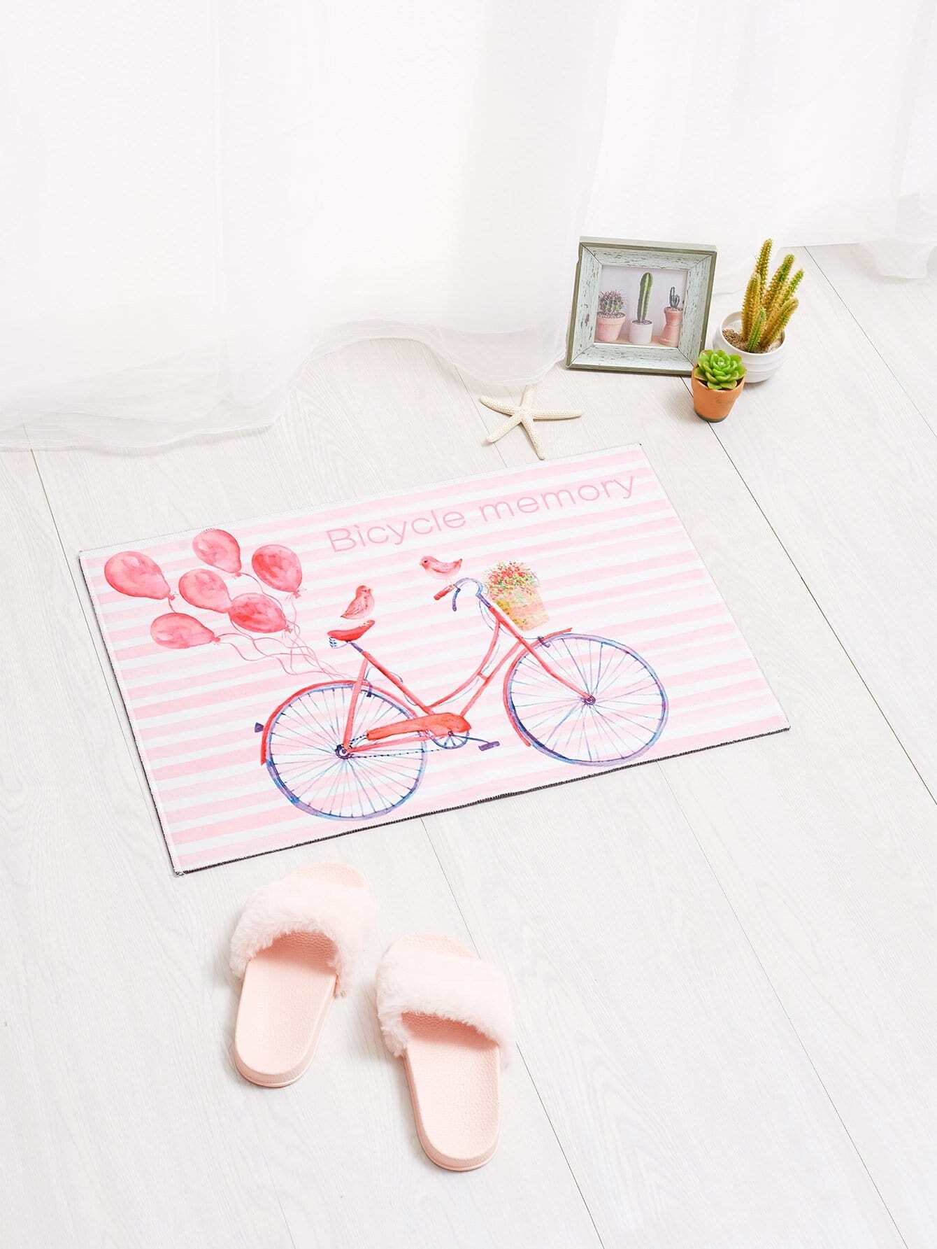 Коврик для двери велосипед и полоски