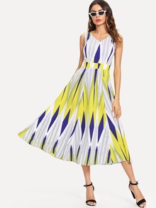 Geometric Print Tank Dress